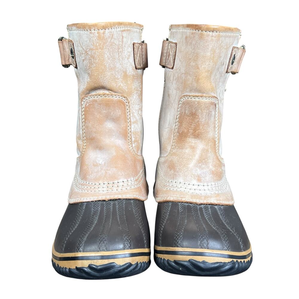 Sorel Slimpack Short Waterproof Tan Leather Duck Boots Size 7 - Picture 7 of 10